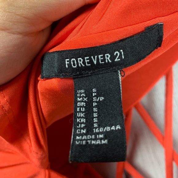Forever 21 Reddish Orange Criss Cross V Neck Dress - Picture 5 of 5
